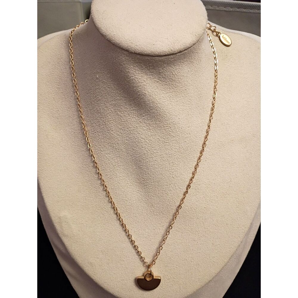 Vintage Designer signed, bohme, Choker Chain with Semi-Circle Gold Toned Pendant